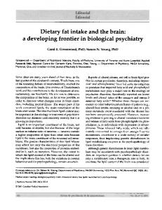 Dietary fat intake and the brain - NCBI