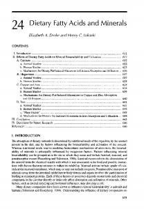 Dietary Fatty Acids and Minerals