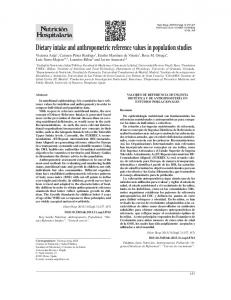 Dietary intake and anthropometric reference values in population studies