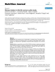 Dietary intakes in infertile women a pilot study