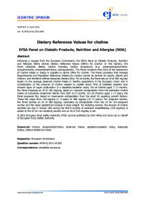 Dietary Reference Values for choline - EFSA - Wiley