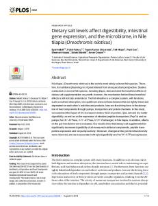 Dietary salt levels affect digestibility, intestinal gene ... - PLOS