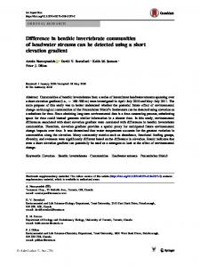 Difference in benthic invertebrate communities of ...