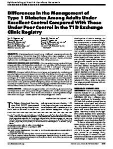 Differences in the Management of Type 1 Diabetes ... - Diabetes Care