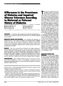 Differences in the Prevalence of Diabetes and ... - Diabetes Care