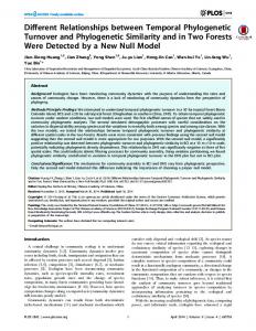 Different Relationships between Temporal Phylogenetic Turnover and ...