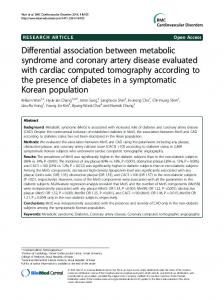 Differential association between metabolic syndrome and coronary ...