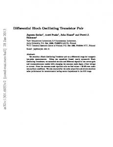 Differential Bloch Oscillating Transistor Pair