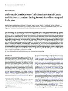 Differential Contributions of Infralimbic Prefrontal ... - Semantic Scholar