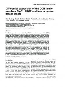 Differential expression of the CCN family members Cyr61 ... - CiteSeerX