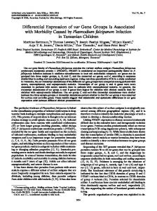 Differential Expression of var Gene Groups Is Associated with ...