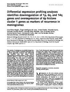 Differential expression profiling analyses identifies downregulation of ...