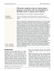 Differential metabolic activity by dental plaque bacteria in association