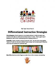 Differentiated Instruction Strategies