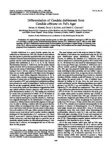 Differentiation of Candida dubliniensis from Candida albicans on Pal's ...