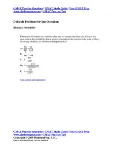 Difficult Problem Solving Questions