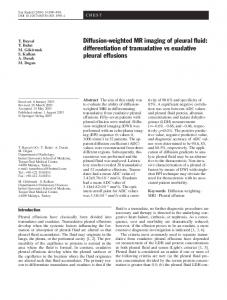 Diffusion-weighted MR imaging of pleural fluid - Springer Link