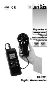 Digital Anemometer - Omega Engineering