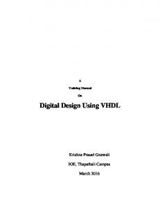 Digital Design Using VHDL