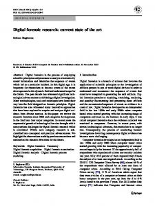 Digital forensic research: current state of the art | SpringerLink