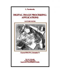 DIGITAL IMAGE PROCESSING: APPLICATIONS