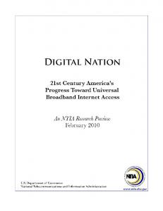 Digital Nation Reports - NTIA