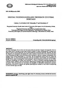 digital technologies and trends in cultural heritage