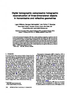 Digital tomographic compressive holographic reconstruction of three