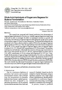 Dilute Acid Hydrolysis of Sugarcane Bagasse for ... - ThaiScience