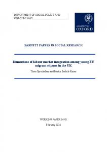 Dimensions of labour market integration among young EU migrant ...