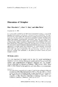 Dimensions of metaphor - Springer Link