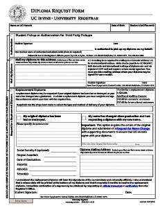 Diploma Request Form