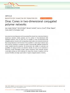 Dirac Cones in two-dimensional conjugated polymer