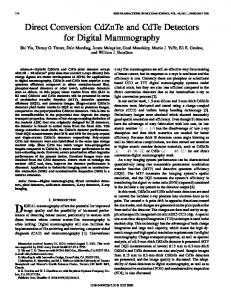 Direct conversion CdZnTe and CdTe detectors for digital ... - Kromek