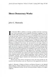 Direct Democracy Works - CiteSeerX