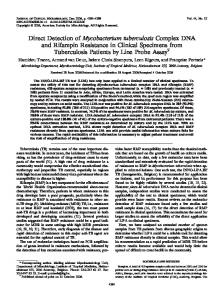 Direct Detection of Mycobacterium tuberculosis Complex DNA and ...