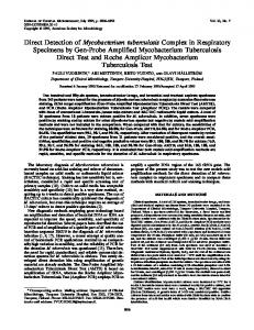 Direct Detection of Mycobacterium tuberculosis Complex in ...