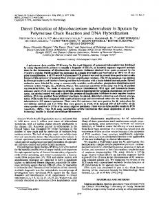 Direct Detection of Mycobacterium tuberculosis in Sputum by ...