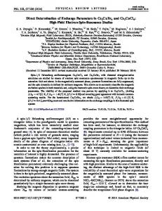 Direct Determination of Exchange Parameters in ... - APS Link Manager