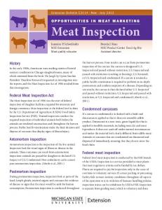 Direct Marketing Meat Inspection