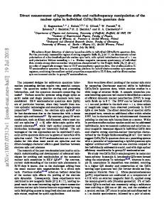 Direct measurement of hyperfine shifts and radiofrequency