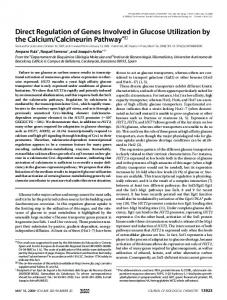 Direct Regulation of Genes Involved in Glucose Utilization by the ...