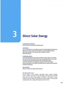 Direct Solar Energy - IPCC-WG3