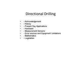 Directional Drilling