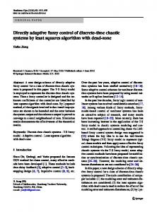 Directly adaptive fuzzy control of discrete-time chaotic ... - Springer Link