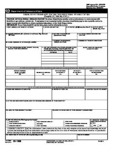 Disabled Veterans Application for Vocational Rehabilitation