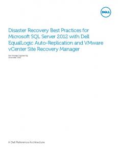 Disaster Recovery Best Practices for Microsoft SQL Server ...