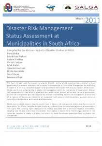 Disaster Risk Management Status Assessment at ...