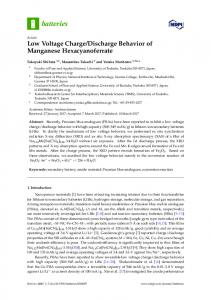 Discharge Behavior of Manganese ... - MDPI