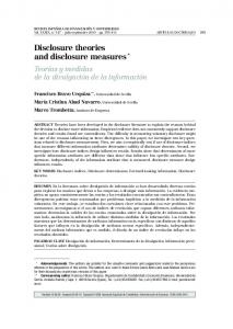 Disclosure theories and disclosure measures - AECA